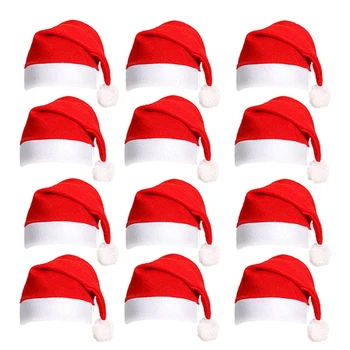 Рождественская шляпа 12 упаковок плюшевых шляп Санты для рождественского костюма Принадлежности для Рождественской вечеринки Праздничная вечеринка для взрослых Косплей челнока
