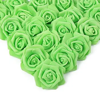 100шт Искусственных головок роз из пенопласта в натуральную величину, искусственные розы для свадебной композиции 