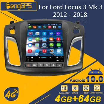 Для Ford Focus 3 Mk 3 2012-2018 Android Автомобильный Радиоприемник Tesla Screen 2Din Стереоприемник Авторадио Мультимедийный Плеер GPS Navi