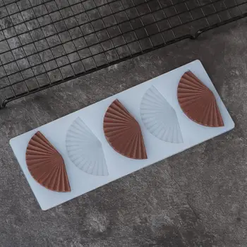 Силиконовая форма в форме веера Инструменты для украшения торта Волнистый лист для переноса шоколада в форме веера Трафарет для выпечки Chablon