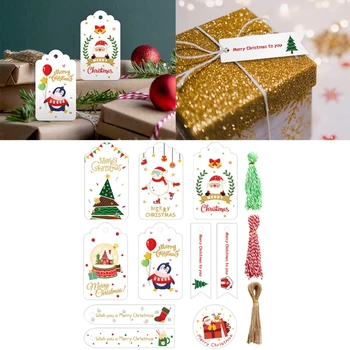 150 шт рождественских бумажных бирок для креативного рождественского декора с рисунком 