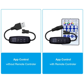 WS2812 WS2811 Светодиодный контроллер stirp DC5-24V Smart Pixe Bluetooth-совместимый Музыкальный AAP 28-клавишный Светодиодный Контроллер 4