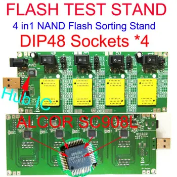 Тестовый стенд NAND FLASH Test Fixtrue, Тестирование Стирания / сортировки микросхем флэш-памяти, Тестовый стенд Alcor SC908L / AU6989L, Разъем 4DIP48 0