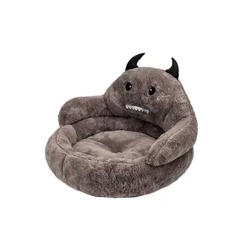 Теплая кровать для домашних животных креативной формы, плюшевая кровать для щенков, диван-кровать для собак в мультяшном стиле, коврик для сна