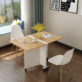 Современный белый Складной обеденный стол, Небольшая походная кухня в скандинавском стиле, Офисные журнальные столики, Мебель для макияжа 0