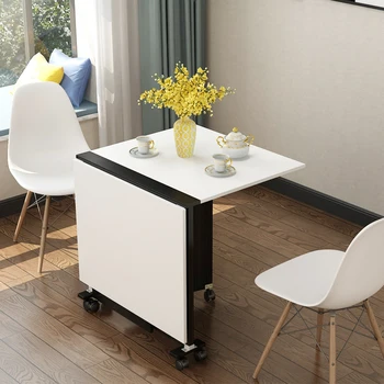 Современный белый Складной обеденный стол, Небольшая походная кухня в скандинавском стиле, Офисные журнальные столики, Мебель для макияжа 1