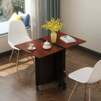 Современный белый Складной обеденный стол, Небольшая походная кухня в скандинавском стиле, Офисные журнальные столики, Мебель для макияжа 2