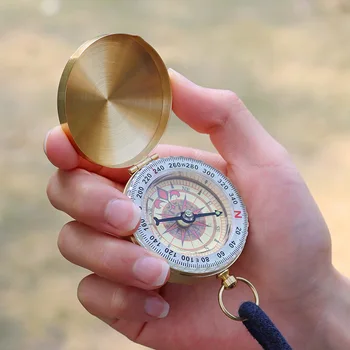 Наружный компас, указатель поворота на 360 градусов, направляющий инструмент, навигация для пеших прогулок, Металлический портативный компас для активного отдыха 0
