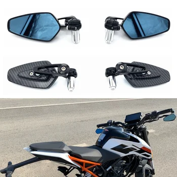 Новое зеркало заднего вида для мотоцикла, зеркало на руле с рисунком из углеродного волокна, Модифицированное перевернутое Зеркало заднего вида, Аксессуары для мотоциклов