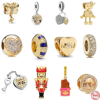 новый золотой ключ bella lock, генеалогическое древо, бабочка, мама, распорка, бусина diy, оригинальные подвески, браслет из серебра 925 пробы, женские украшения