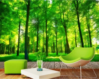 Пользовательские 3D Настенные Росписи Зеленого леса Фотообои Декорации обои Гостиная домашний декор papel de parede beibehang 3d обои