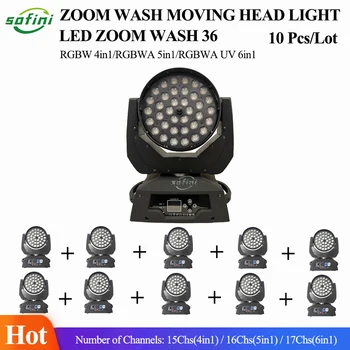 0 Налог 12шт LED Zoom Wash Rgbwa Uv 36x15 Вт Moving Head Wash 36x12 Вт Rgbw 4в1 Zoom Lyre Wash Moving Stage Light Wash Zoom Light