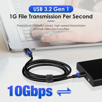 Кабель USB 3.2 Gen2 Type C 10 Гбит/с USB A-USB C 3A Шнур Для Быстрой Зарядки MacBook Pro iPad Samsung Xiaomi Data Длинный Провод 3 м 5 м 1
