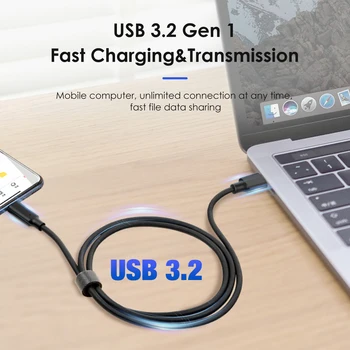 Кабель USB 3.2 Gen2 Type C 10 Гбит/с USB A-USB C 3A Шнур Для Быстрой Зарядки MacBook Pro iPad Samsung Xiaomi Data Длинный Провод 3 м 5 м 2