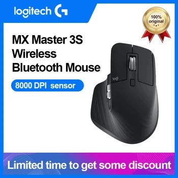 Logitech MX Master 3S Беспроводная Мышь Bluetooth Мягкого Тона Бизнес Офисная Мышь 8000 точек на дюйм с болтовым приемником графитово-черный