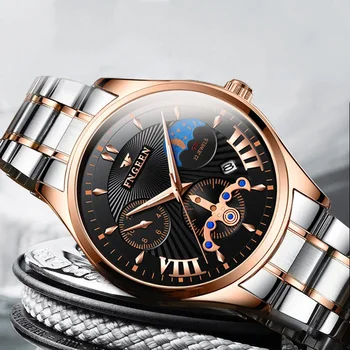 Модные мужские деловые Оригинальные кварцевые часы С кожаным ремешком, водонепроницаемые Светящиеся ручные часы, студенческие спортивные Тяжелые Крутые наручные часы