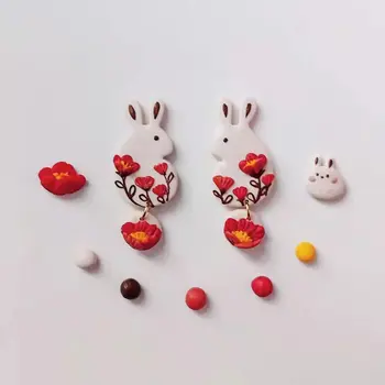 Дизайнерский Резак для глины в форме милого Кролика, серьги из полимерной глины 