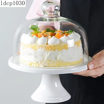 8-дюймовая Белая керамическая тарелка для торта, Свадебная Десертная тарелка на День рождения, Высокий поднос для торта, подставка для десерта, Десертный стол, подставка для выпечки торта.