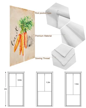 Винтажная текстурированная фермерская морковь, японская дверная занавеска, шторы для кухонной перегородки, вход в кафе, ресторан, подвесная полупрозрачная занавеска 5