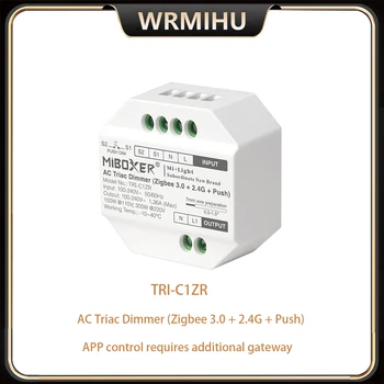 MiBoxer TRI-C1ZR 110-240 В ZigBee 3.0 + 2.4 Г RF Пульт Дистанционного Управления Симисторным Диммером Переменного тока Кнопочный Переключатель Поддержка Диммера Приложением /Голосовое Управление