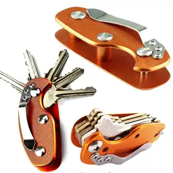 Дорожный инструмент EDC, легкий складной органайзер для ключей, карманный алюминиевый держатель для ключей, брелок для ключей