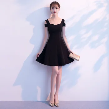 Черное вечернее платье 2020 новая банкетная вечеринка благородная и элегантная вечеринка по случаю дня рождения короткое сексуальное облегающее платье