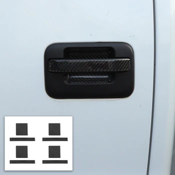 Внешняя Дверная ручка автомобиля, Отделка крышки чаши, Наклейки, украшения для Ford F150 2009-2014, Детали из мягкого углеродного волокна