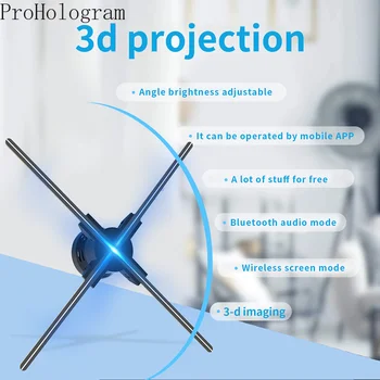 60 см 3D Голограмма Рекламный Дисплей Вентилятор WiFi Дистанционная Голографическая Лампа Коммерческий 3D Вентилятор Голограмма Проектор поддержка Изображений видео