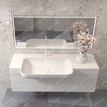 Встроенный в кромку Передний Выпуклый Шкаф для умывальника с половинным ходом для мытья рук, Шкаф для ванной комнаты, Шкаф для ванной комнаты