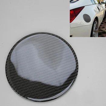 Наклейка для отделки крышки топливного бака на двери автомобиля, подходит для Nissan 350Z 2003 2004 2005 2006 2007 2008, Карбоновое волокно, черный