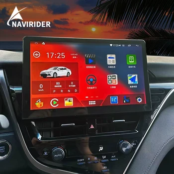 12,8-дюймовое радио с экраном Android 13 для Toyota Camry 2022 2021, Мультимедийный видеоплеер, GPS-навигация, беспроводное головное устройство Carplay