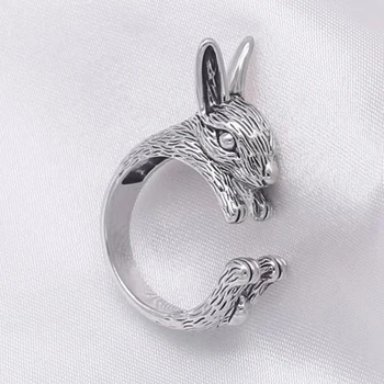 652F Rabbit Открытые кольца Для пальцев Регулируемые Кольца Для пальцев Ювелирные Изделия Из сплава Подарки