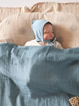 Муслиновое детское полотенце, супер Мягкая хлопчатобумажная марлевая ванночка, 2 слоя, одеяло для новорожденных, 47x47 дюймов
