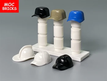 бейсбольная кепка MOC Bricks с козырьками, шляпа для 4-сантиметровой фигурки, строительные блоки, детали из частиц, детские игрушки