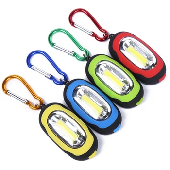 10 шт./лот, портативный Мини-брелок для ключей, COB Светодиодный ночник, карманный брелок для ключей, фонарик, магнит, Рабочий фонарь с карабином