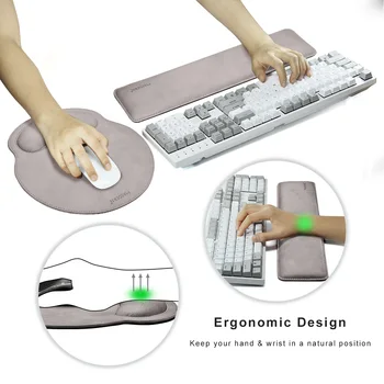 Коврик для мыши с поддержкой запястья руки и запястья клавиатуры остальную съемочную площадку,ПУ коврик для мыши поддержка запястья,эргономичный пены памяти,легкость, вписав боль 4