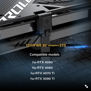 Разъем питания 16Pin (12 + 4PIN) ATX3.0 12VHPWR 450 Вт Видеокарта GPU 180 Градусов Адаптер для RTX 4090 4080 4070 Ti 3090 2