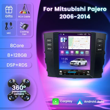 MEKEDE Для Mitsubishi Pajero 4 V80 V90 2006-2014 Экран в стиле Tesla Автомобильный Радиоприемник Мультимедийный Видеоплеер Навигация GPS Android
