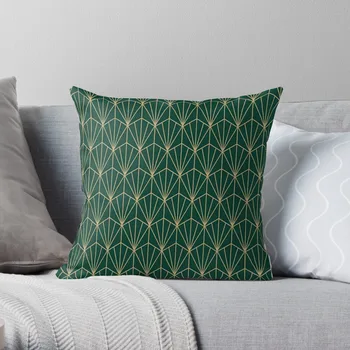 Зеленая с золотом подушка в стиле ар-деко, чехлы для диванов, наволочка для дивана, декоративная подушка, наволочка
