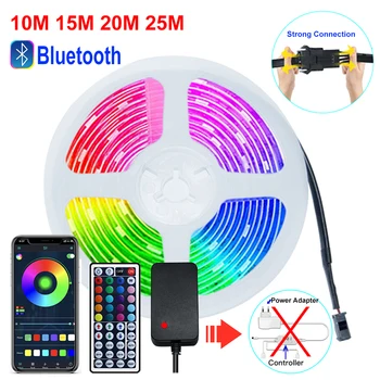 10 М 15 М 20 М 25 М Bluetooth RGB Светодиодные Ленты 5050SMD Адаптер Питания И Контроллер 2 в 1 Подсветка Комнатного телевизора 24 В Неоновая RGB Лента