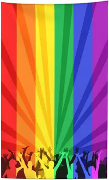 Пляжное полотенце с радужным гей-флагом из микрофибры, Парад гордости ЛГБТ, Флаг гордости, банные полотенца в красочную полоску для ванной, Пляжные полотенца