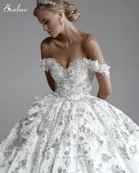 Романтичное бальное платье с лифом в виде сердечка, свадебное платье 2023, Нежные аппликации, расшитое бисером, атласное свадебное платье принцессы. 2