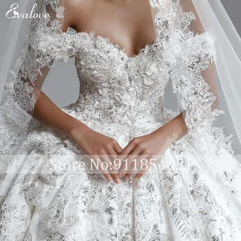 Романтичное бальное платье с лифом в виде сердечка, свадебное платье 2023, Нежные аппликации, расшитое бисером, атласное свадебное платье принцессы. 3