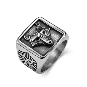 Мужское кольцо из титановой стали в стиле ретро в скандинавском стиле с головой викинга-волка, Треугольник, Вечный узел, Кольцо Культурного символа