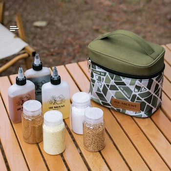Сумка для хранения банок с приправами для кемпинга, набор для хранения приправ на открытом воздухе, Портативная сумка для барбекю и пикника, многофункциональная сумка для хранения
