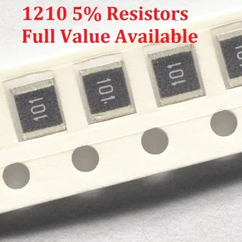 100 шт./лот SMD чип-резистор 1210 1,6 М/1,8 М/2 М/2,2 М/2,4 М/Ом Сопротивление 5% 1.6/1.8/2/2.2/2.4/ M резисторов 1M6 1M8 2M2 2M4 0