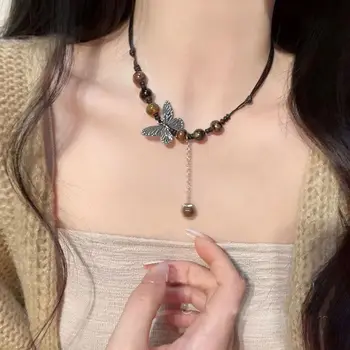 2023 Новый Винтажный дизайн, цепочка из длинного свитера в китайском этническом стиле с бабочкой, плетеное ожерелье на ключицу Для женских украшений