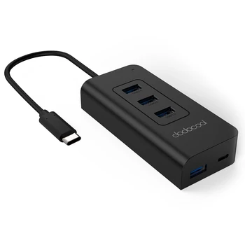 dodocool USB-C-SuperSpeed 4-Портовый Концентратор USB 3.0 с входом USB Type-C, Зарядным Портом и Подачей питания для Ноутбука MacBook