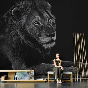обои Nordic lion mural TV background wall Элитная вилла дом 3d обои животное papel de parede обои для домашнего декора