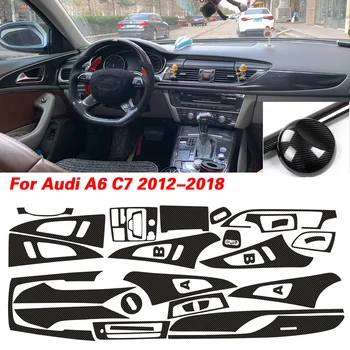 Для Audi A6 C7 2012-2018 самоклеящиеся автомобильные наклейки из углеродного волокна Виниловые автомобильные наклейки и отличительные знаки Аксессуары для укладки автомобилей